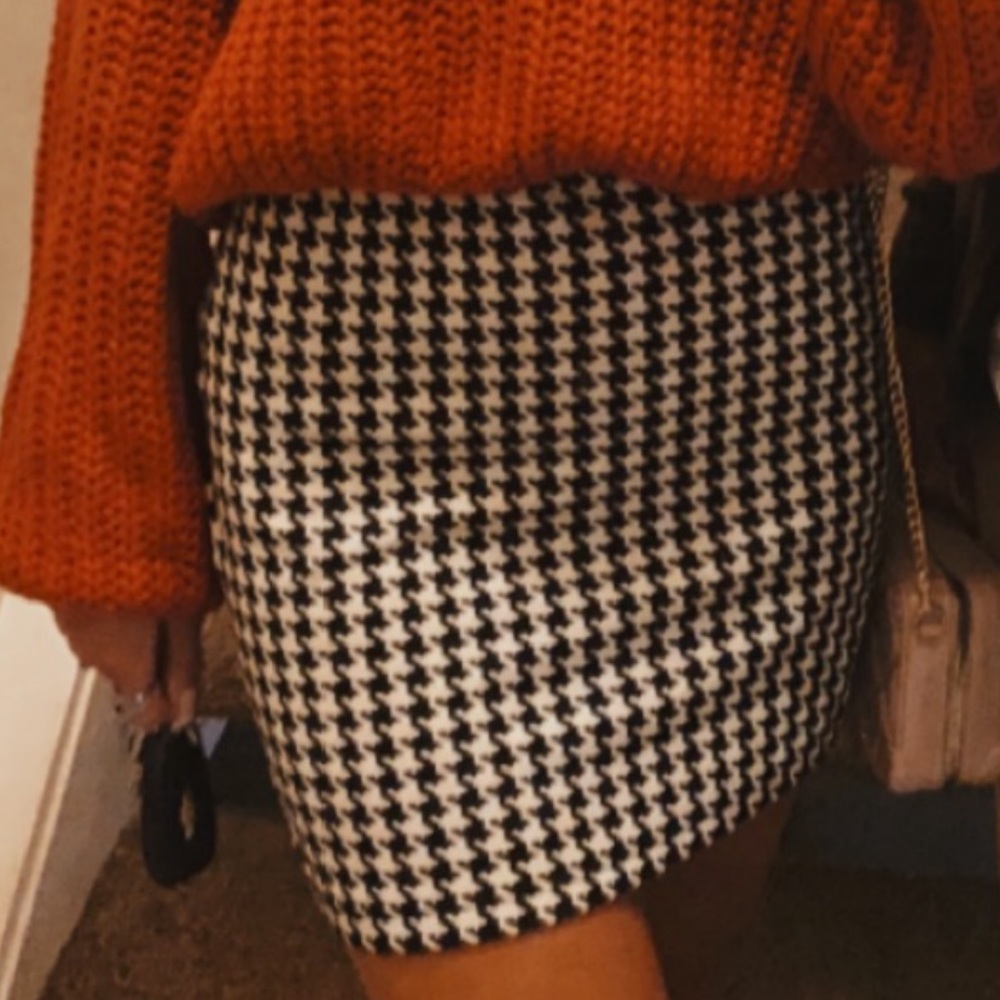 Game Day Black & White Mini Skirt